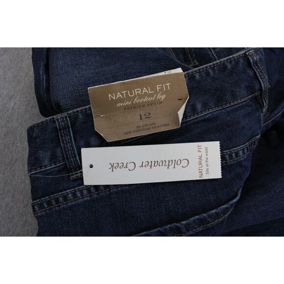 Coldwater Creek Jeans Womens 12 Blue Natural Fit Mini Bootcut Cotton Denim NWT - Picture 4 of 7